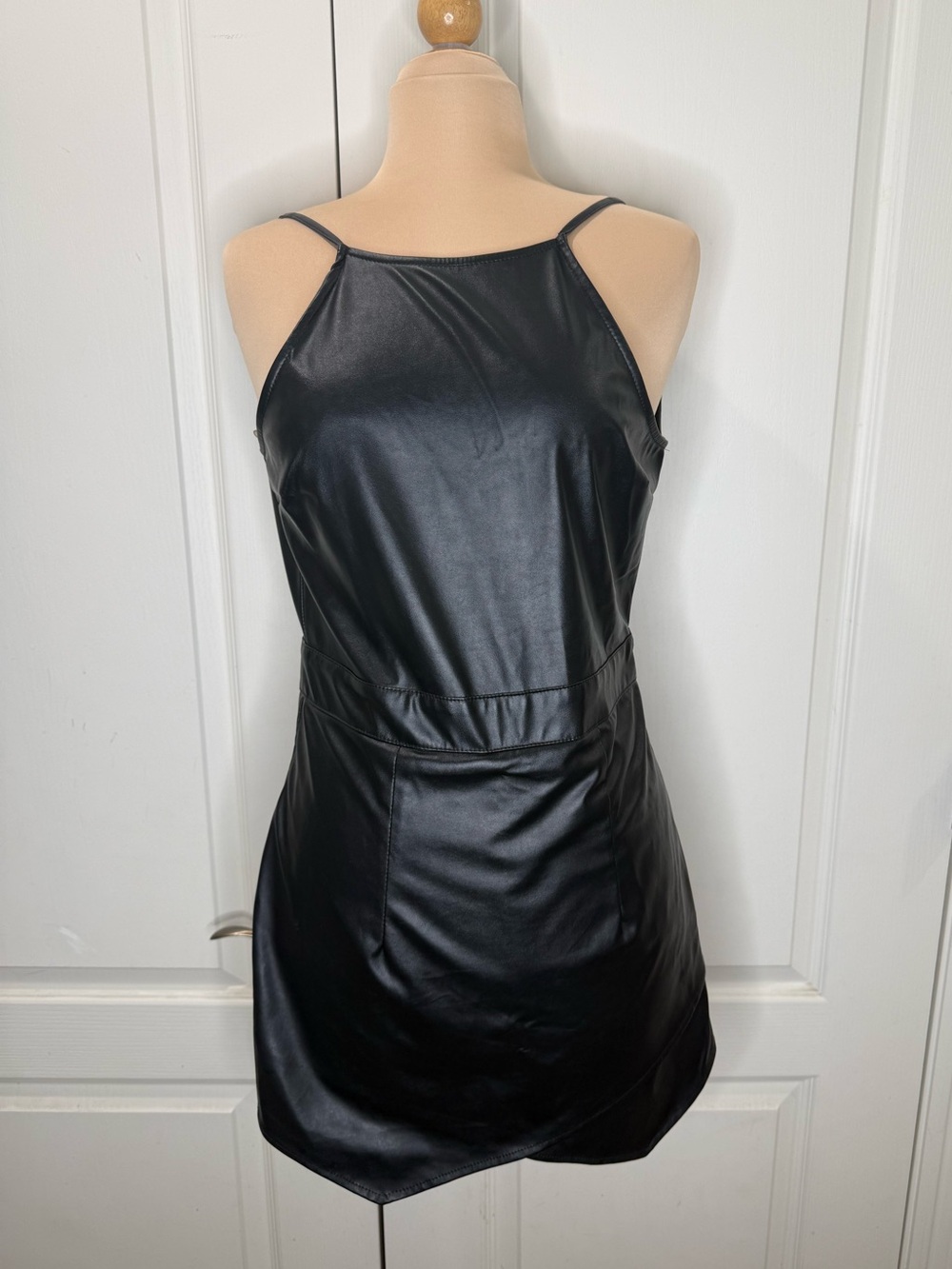 Charlotte Russe Black Faux Leather Romper